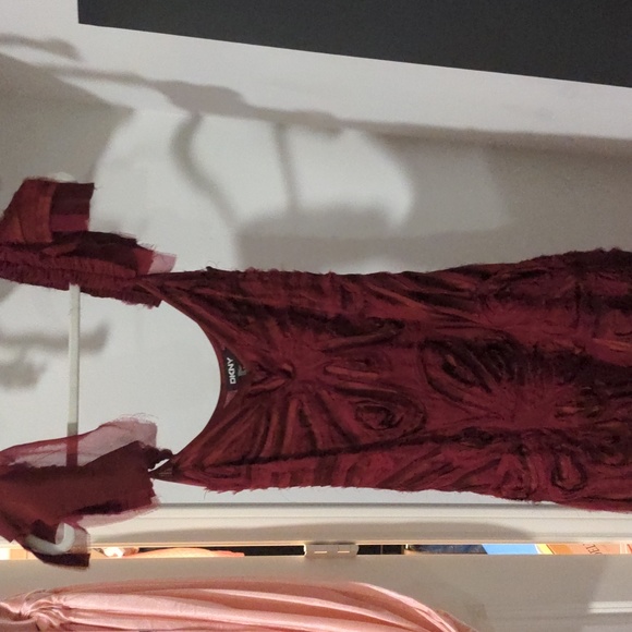 DKNY raw silk red gown - Picture 3 of 11